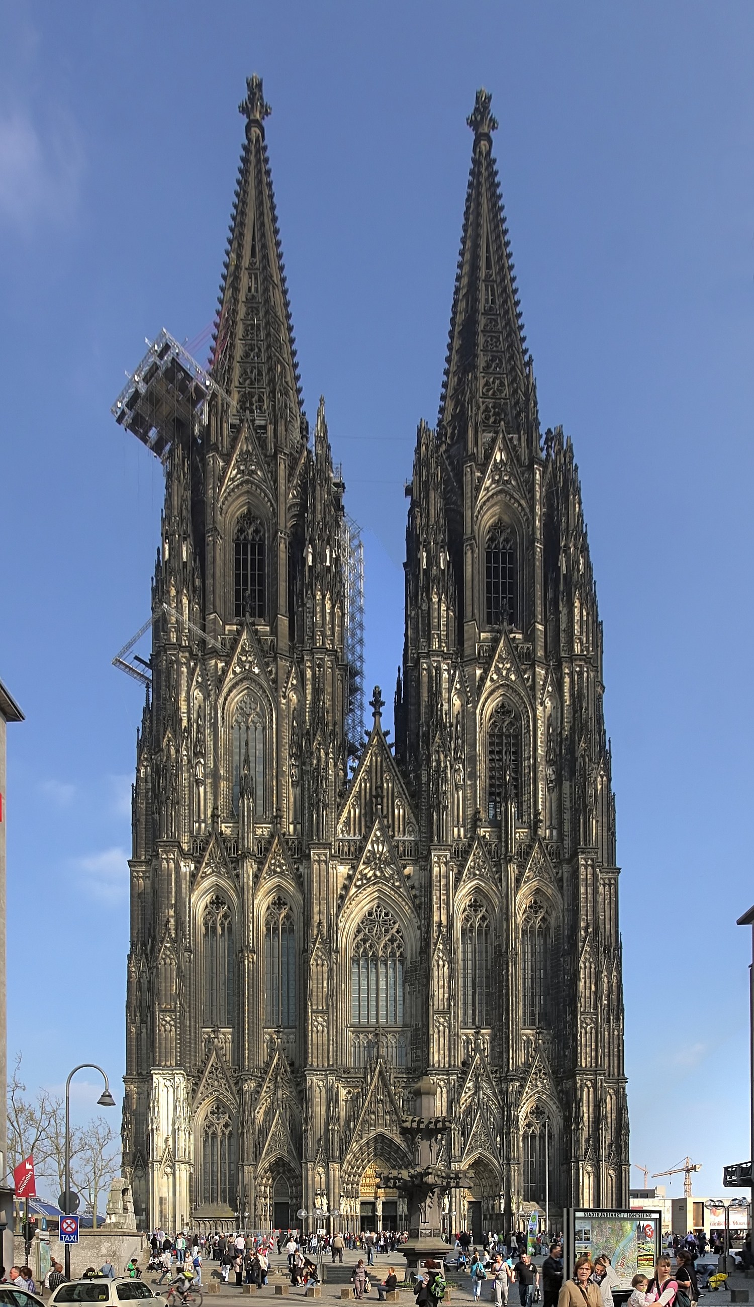 West facade of Cologne Cathedral, the two openwork towers
